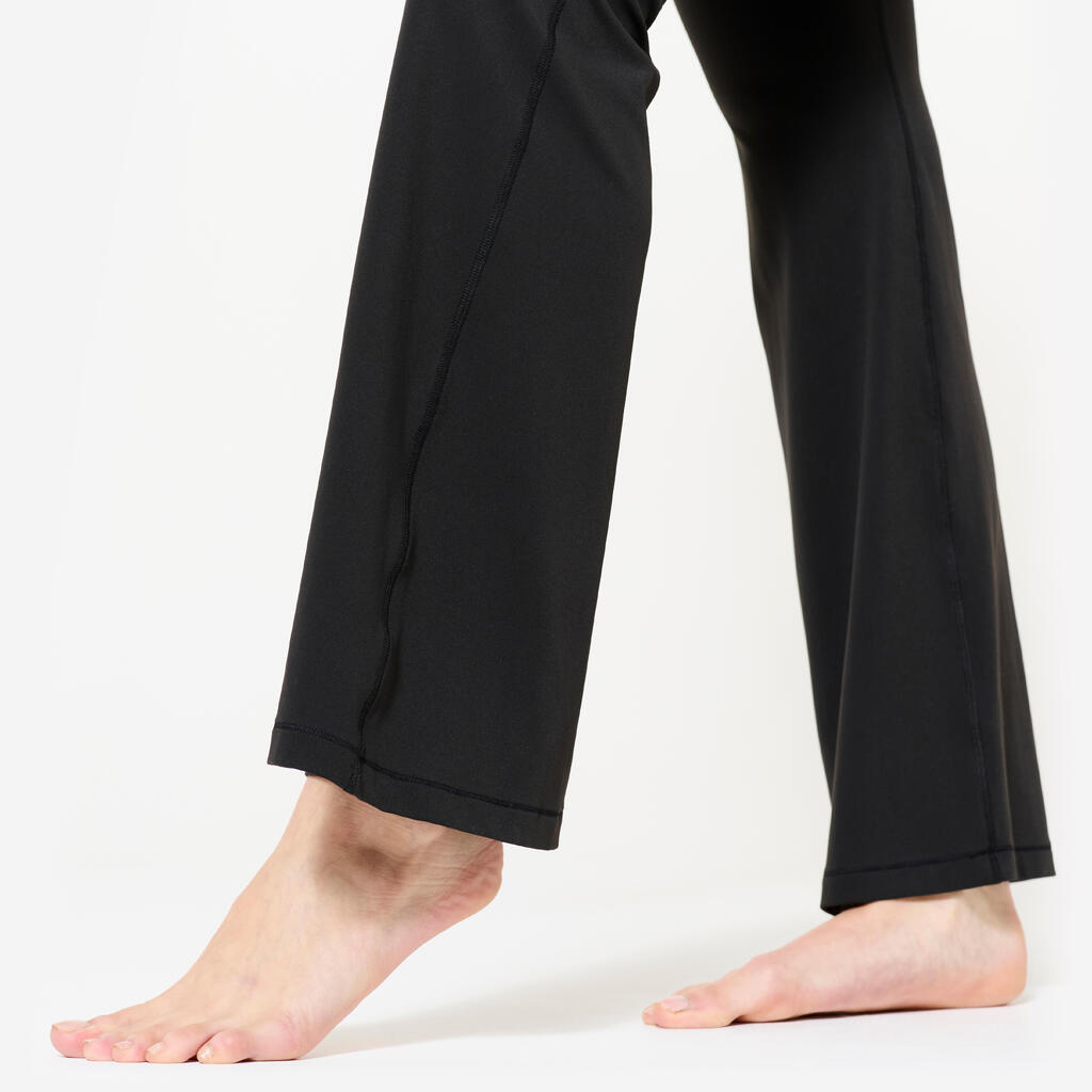 Pantalon évasé effet seconde peau de yoga, violet