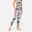 Legging de fitness taille haute femme, rose et bleu