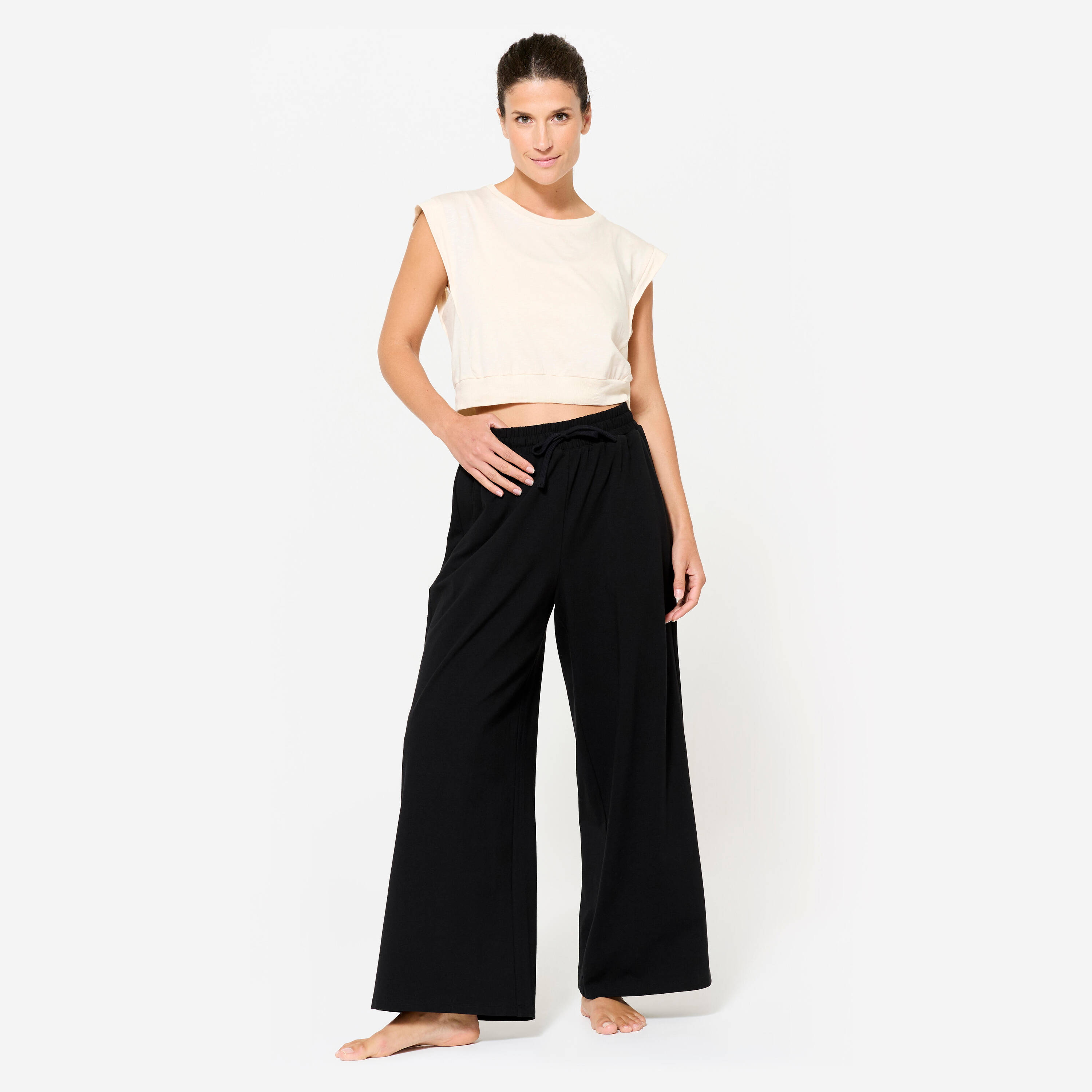 Women's Trackpant For Gym Loose-Fit 520-Black -  2