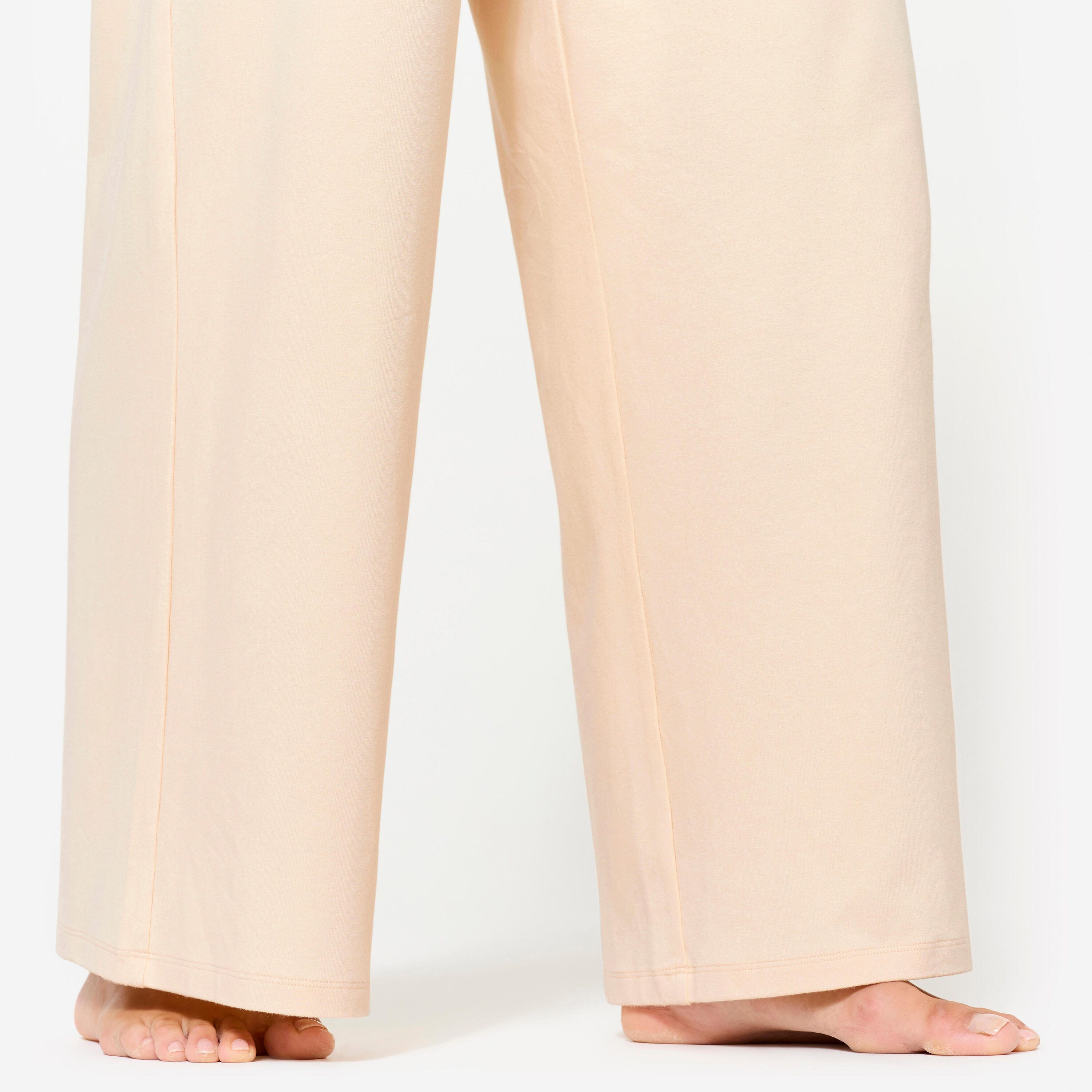 Pantalón de fitness ancho crema para mujer Flare 520 6/8