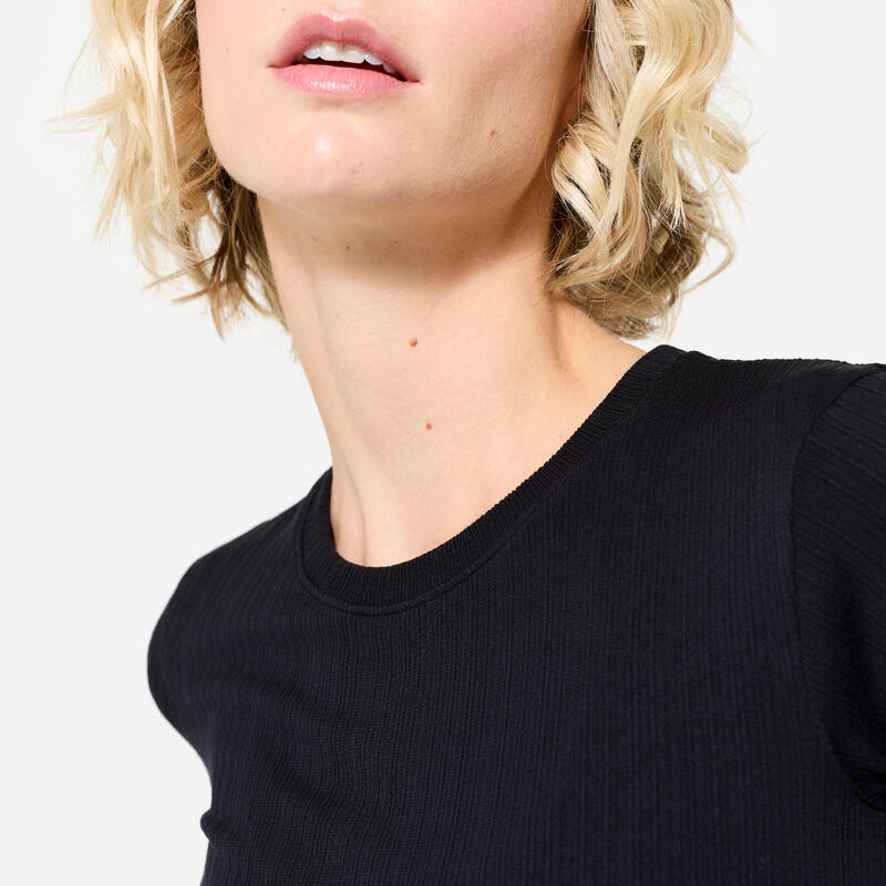 T-Shirt à Manches Courtes et Respirant pour Femme - Noir