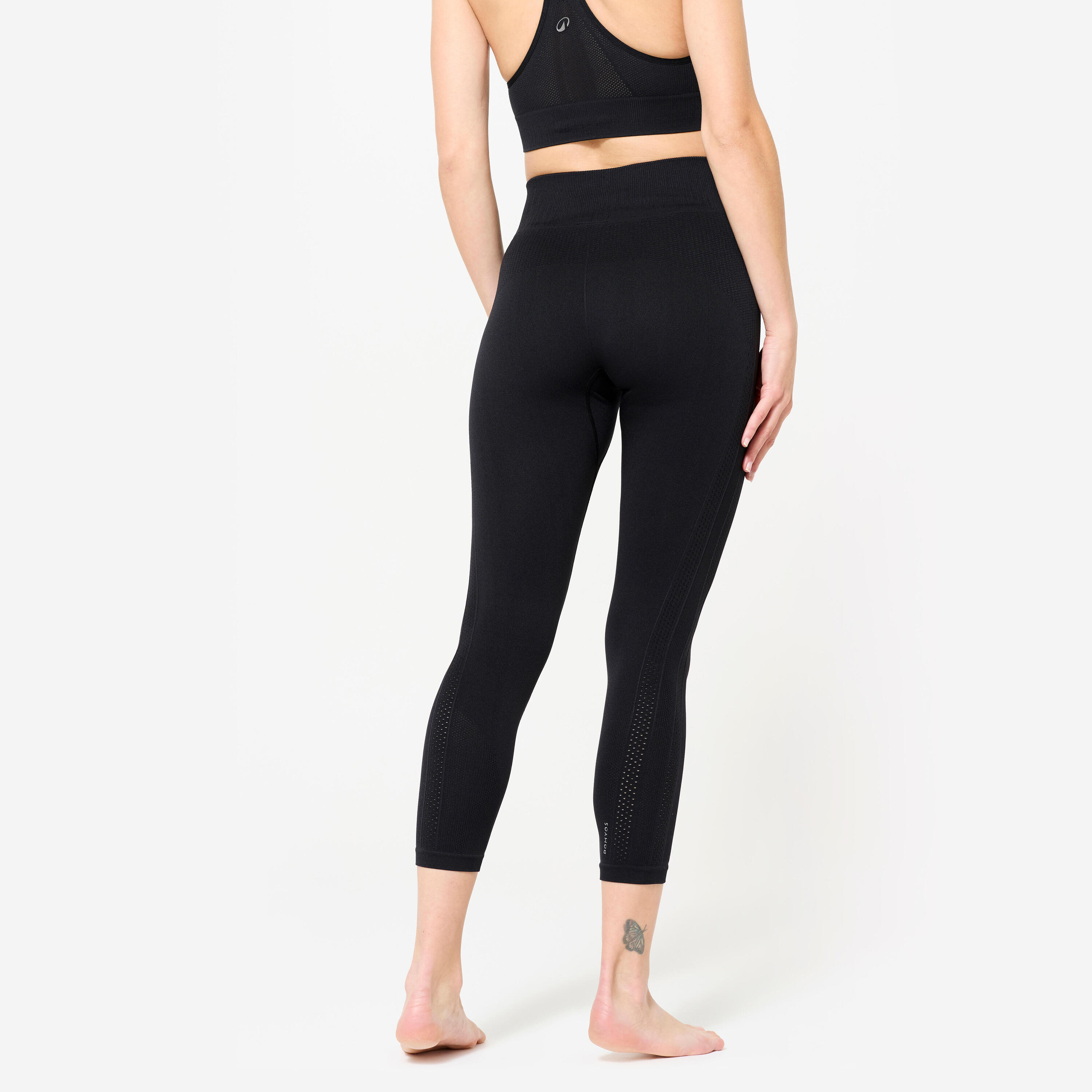 Legging yoga taille haute  7/8e femme, noir 4/6