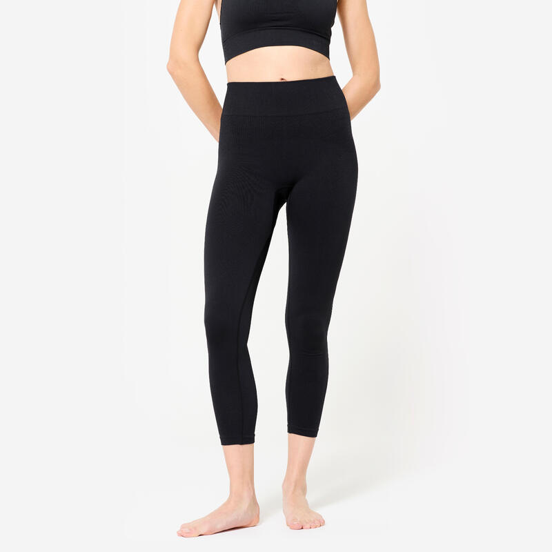 7/8-Leggings Yoga nahtlos - Premium schwarz 