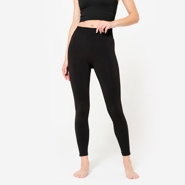 Lange Leggings Yoga nahtlos schwarz