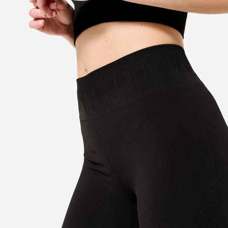 High-Waisted Second-Skin Long Yoga Leggings - Graphite Black