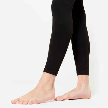 High-Waisted Second-Skin Long Yoga Leggings - Graphite Black