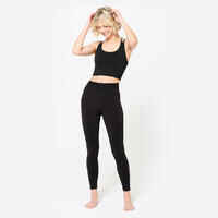 High-Waisted Second-Skin Long Yoga Leggings - Graphite Black