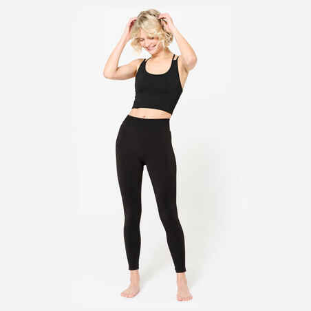 High-Waisted Second-Skin Long Yoga Leggings - Graphite Black