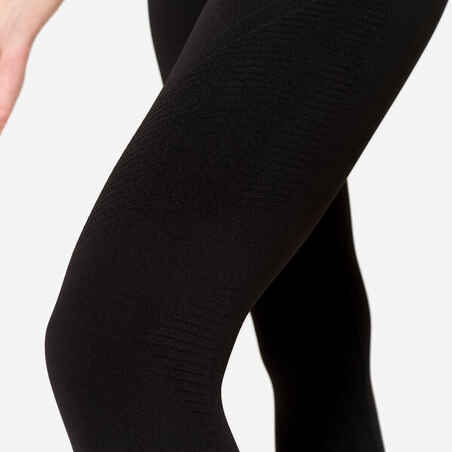 High-Waisted Second-Skin Long Yoga Leggings - Graphite Black