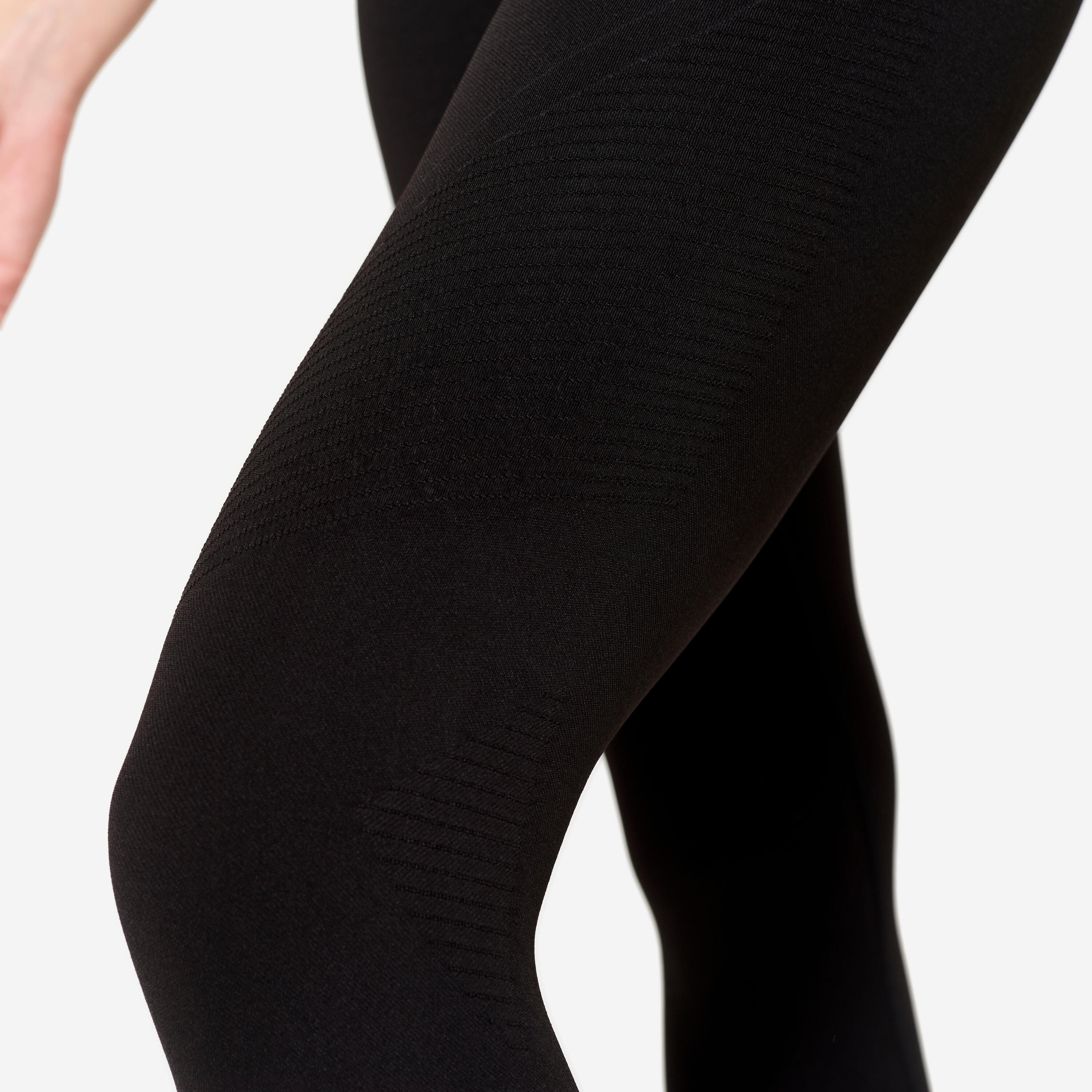 High-Waisted Second-Skin Long Yoga Leggings - Graphite Black 3/6
