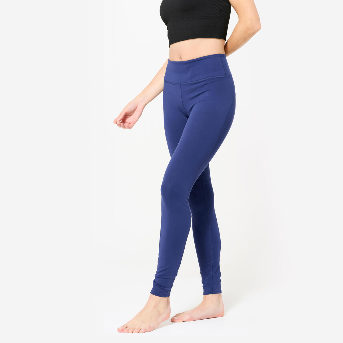 Legging de yoga effet seconde peau femme, indigo