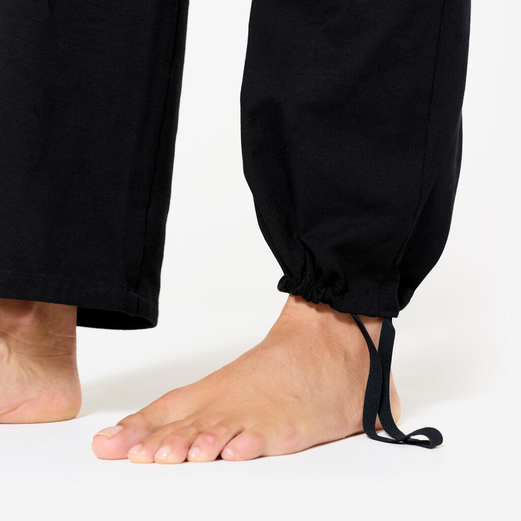 Pantalon de yoga doux taille haute femme, noir ultra