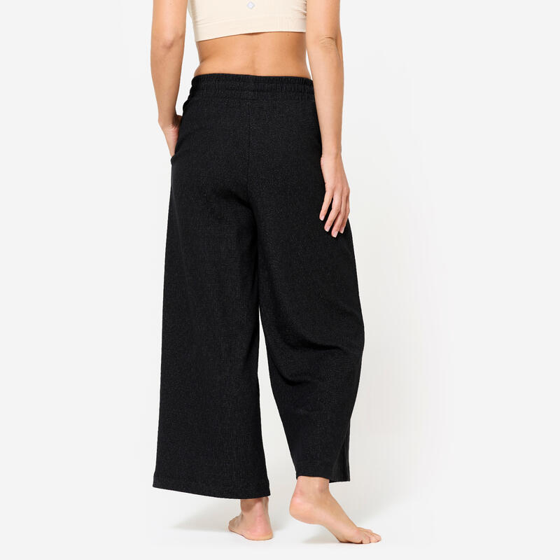 Pantalon yoga de retraite femme, noir graphite