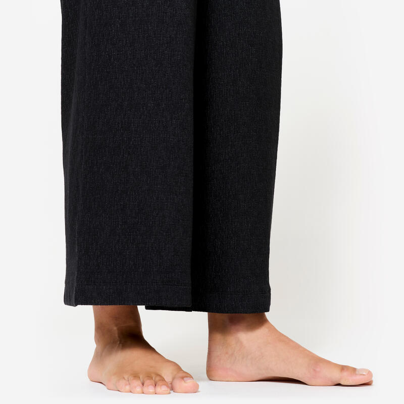 Pantalon yoga de retraite femme, noir graphite