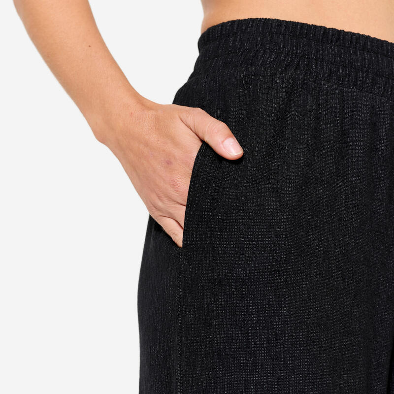 Pantalon yoga de retraite femme, noir graphite