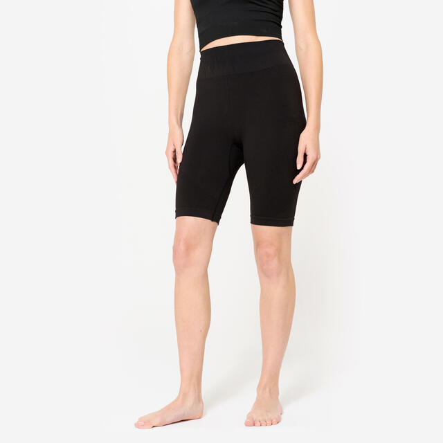 Radlerhose dynamisches Yoga Damen - schwarz