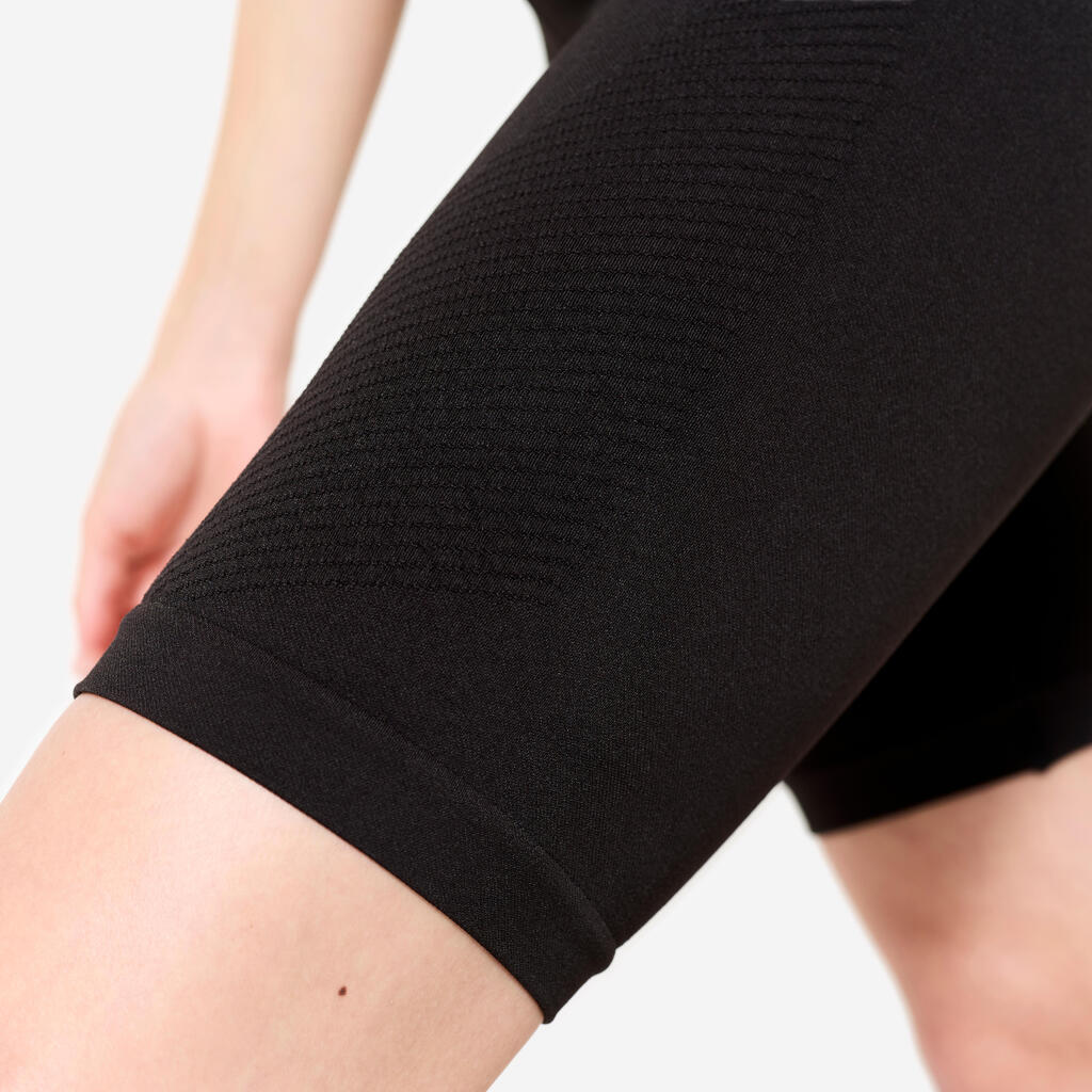 Radlerhose dynamisches Yoga Damen - schwarz 