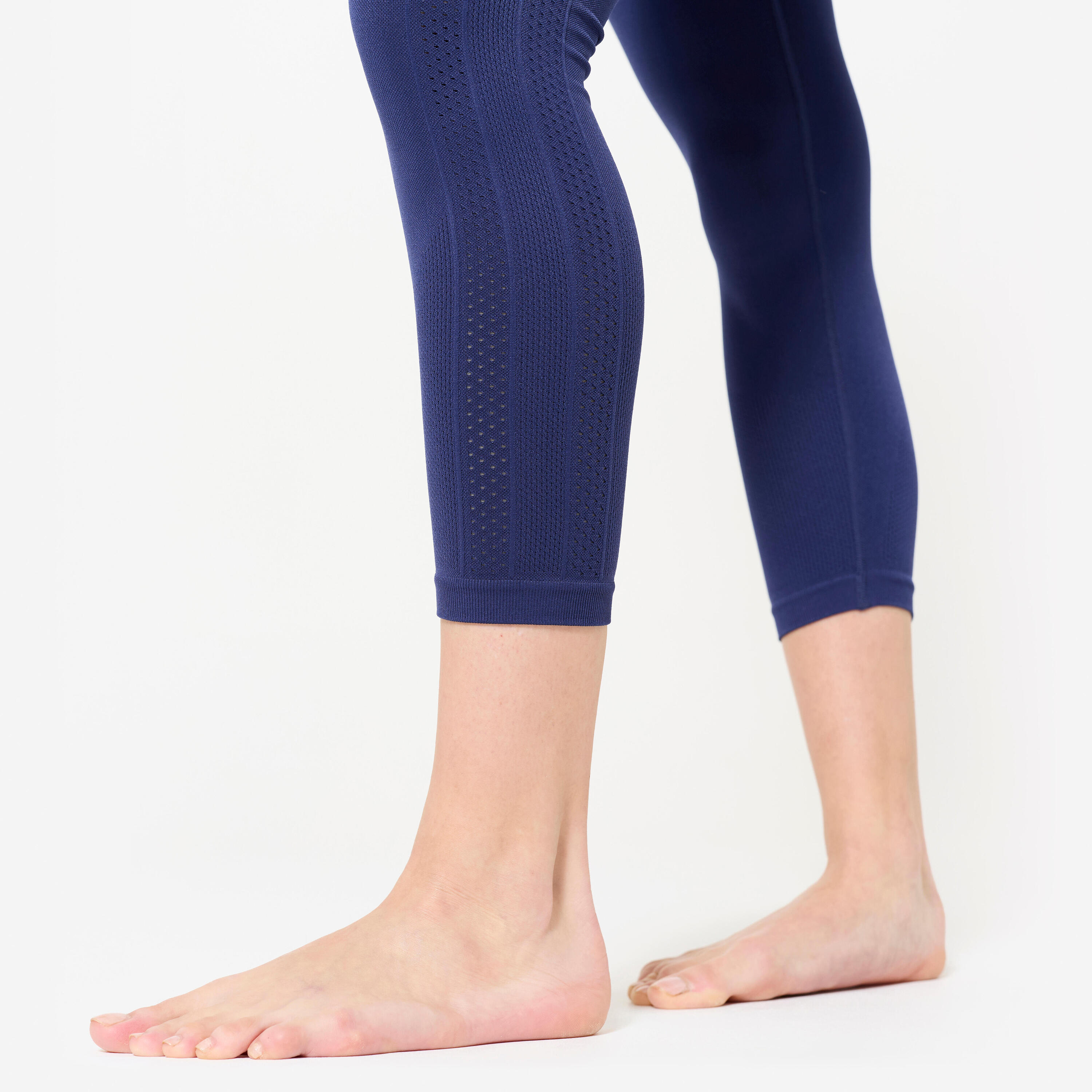 Legging yoga taille haute  7/8e femme, indigo nuit 7/7