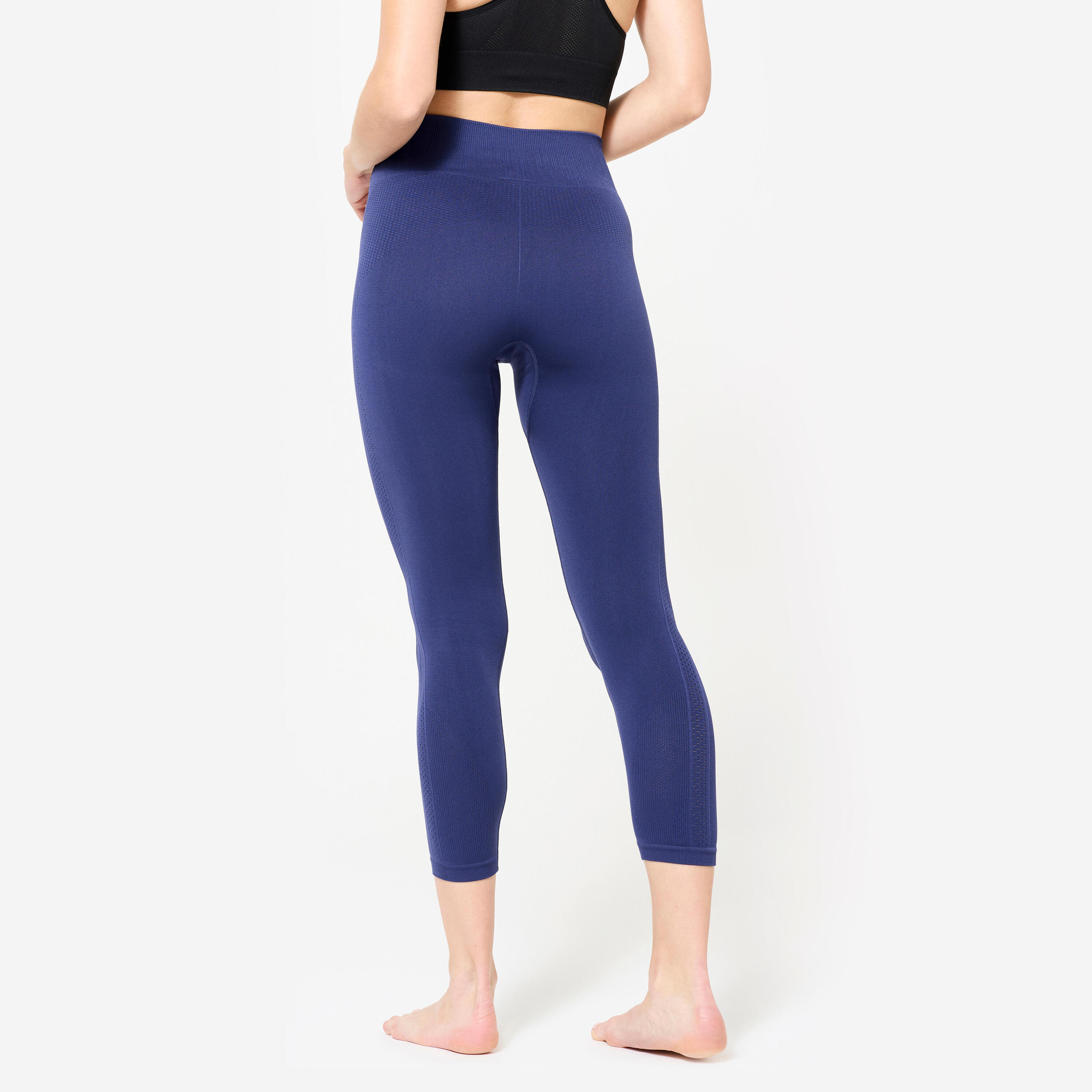 Legging yoga taille haute  7/8e femme, indigo nuit 4/7