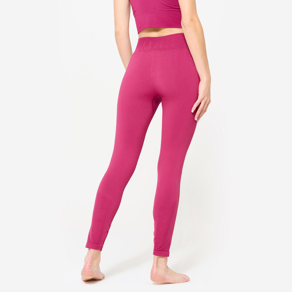 Legging long yoga effet seconde peau taille haute, vert canard