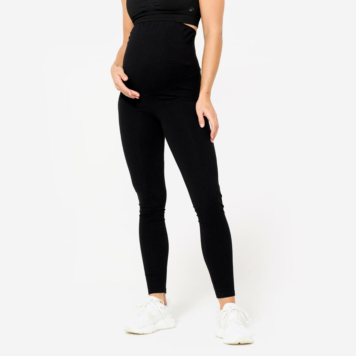 Legging yoga de maternité femme, noir