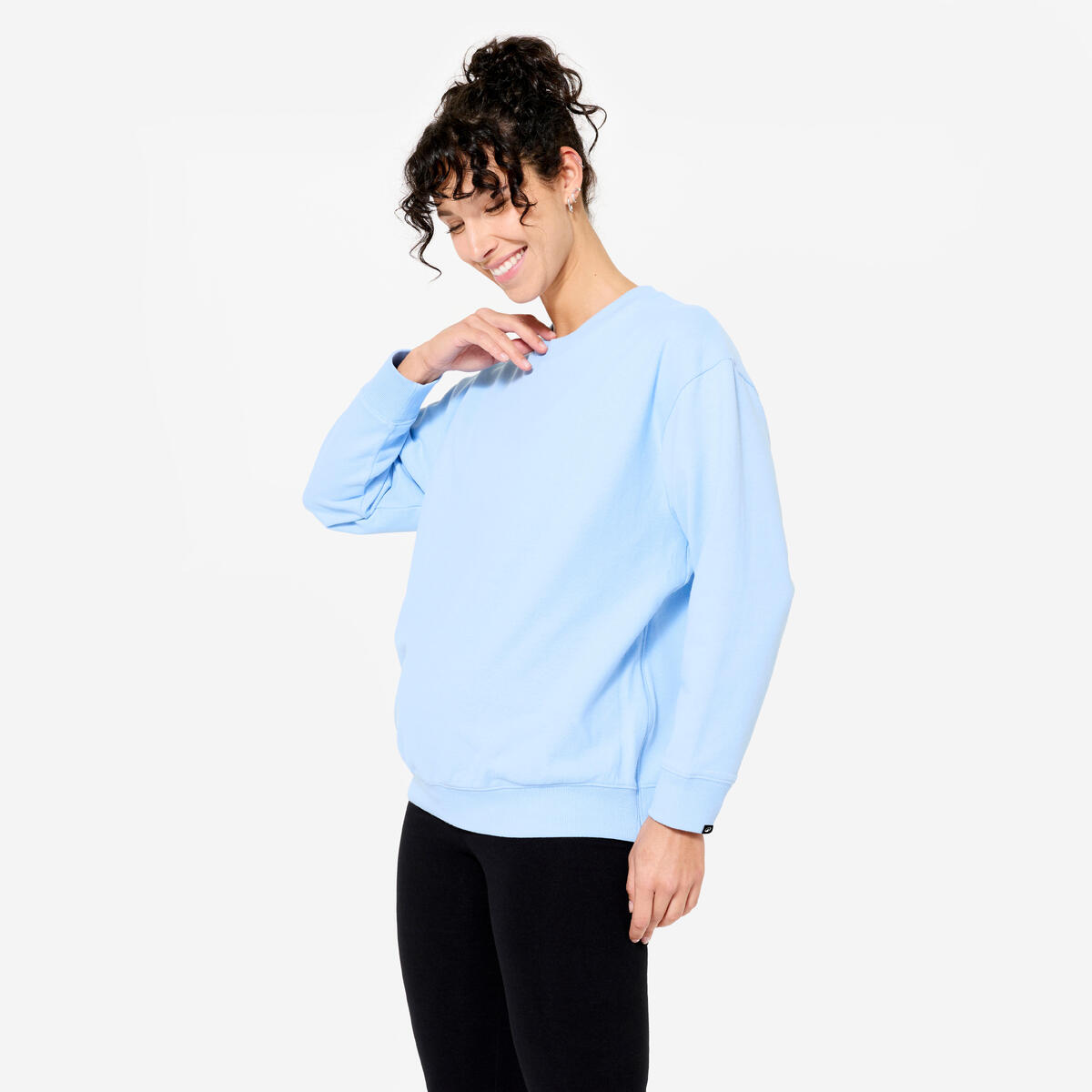 Sweatshirt yoga de maternité femme, bleu clair