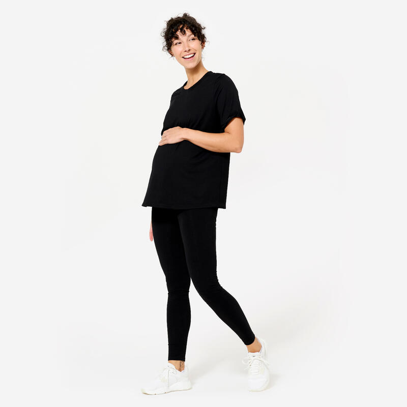 Zwangerschapsshirt voor yoga zwart