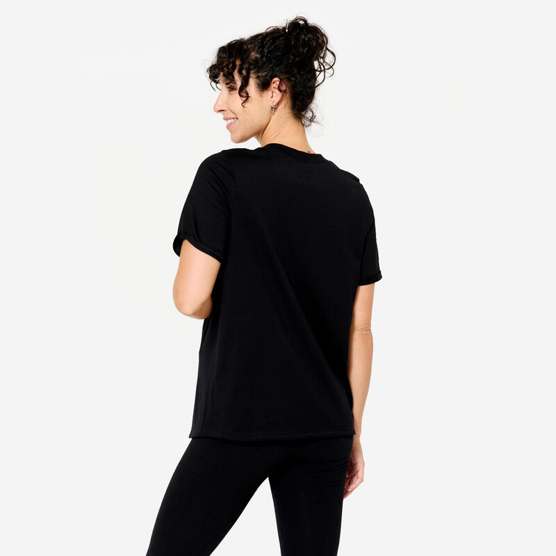 T-shirt de maternité yoga femme, noir