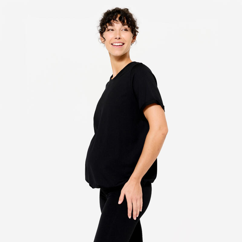 T-shirt de maternité yoga femme, noir
