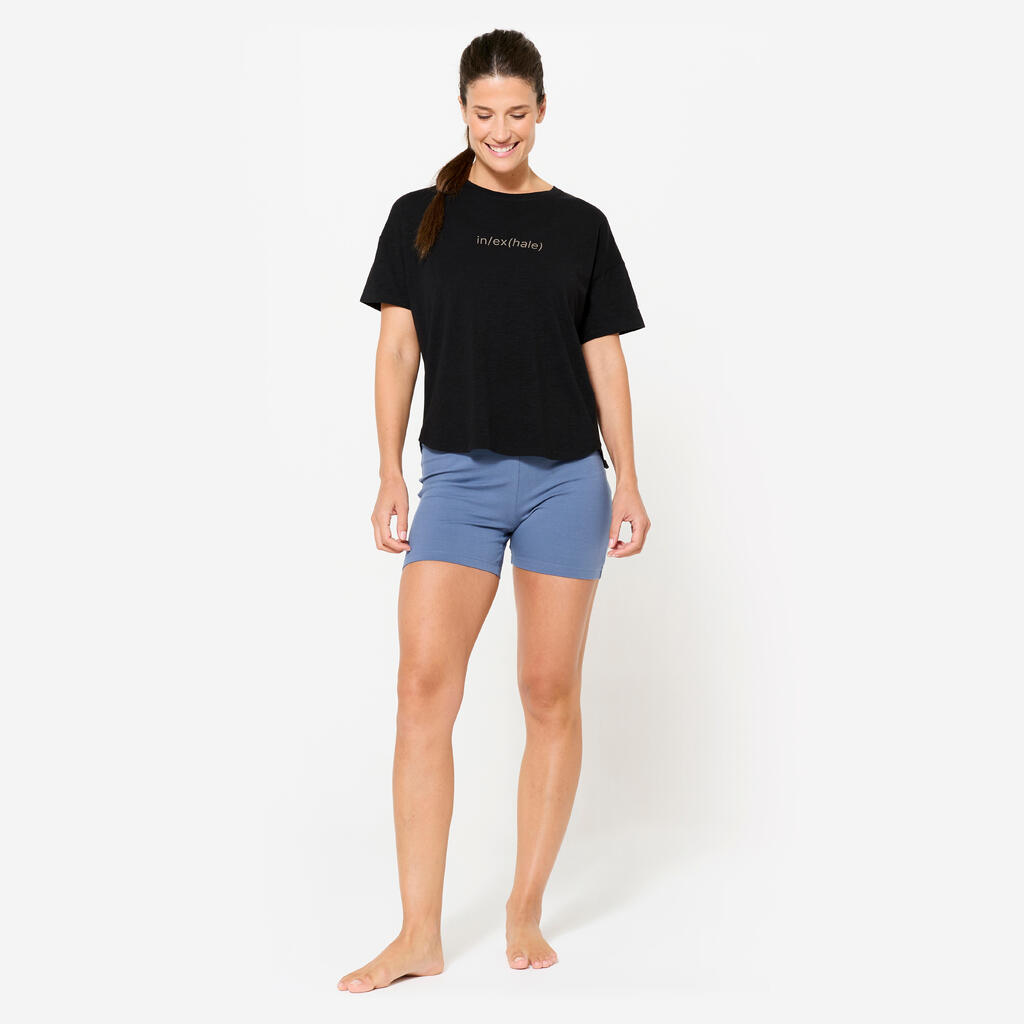 Short de yoga suave azul cometa para mujer