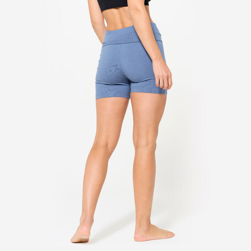 Short met hoge taille voor zachte yoga voor dames blauw