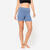 Short de yoga doux taille haute femme, bleu