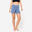 Short de yoga doux taille haute femme, bleu