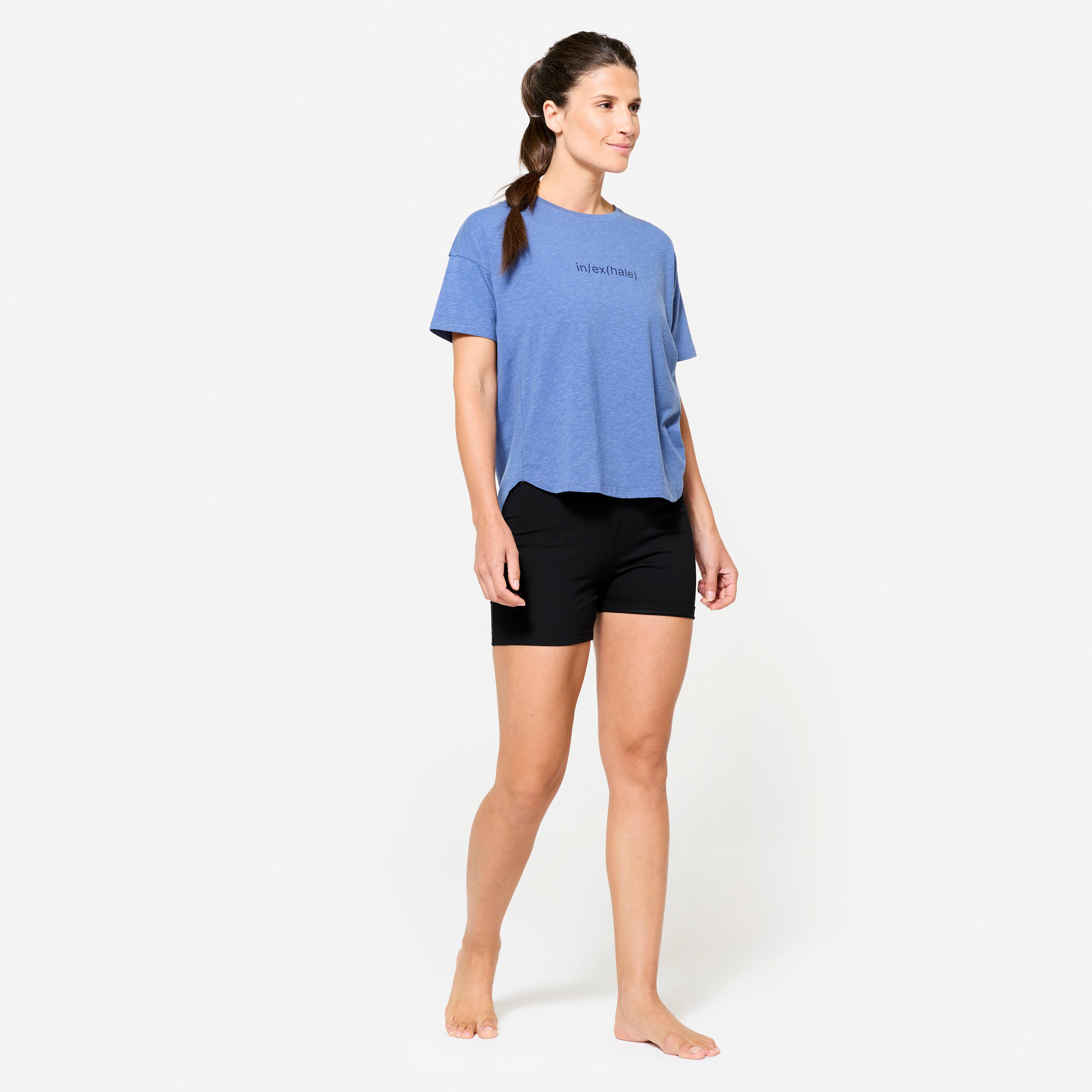 Women's High-Waisted Gentle Yoga Shorts - Black