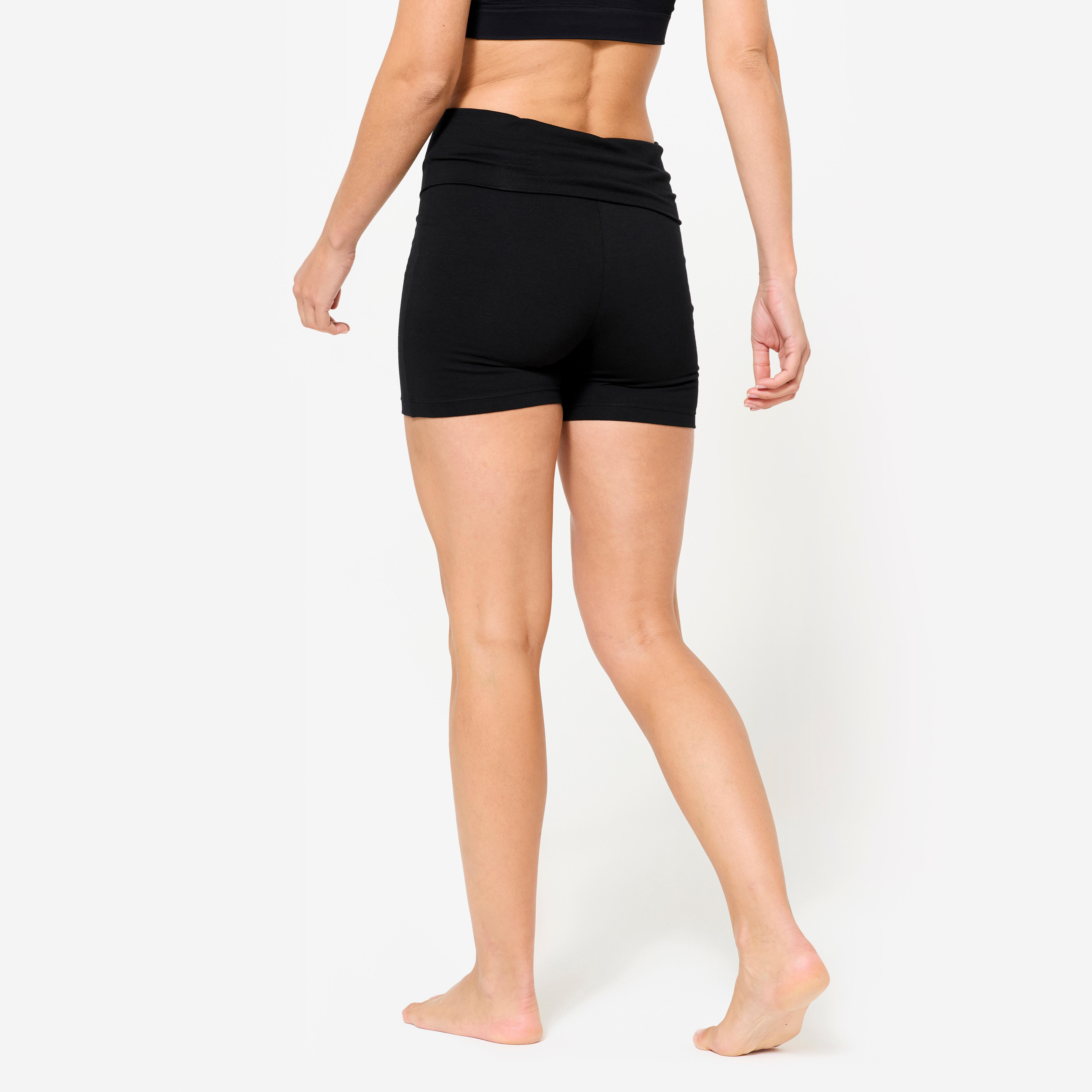 Women's High-Waisted Gentle Yoga Shorts - Black