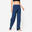 Pantalon de yoga doux taille haute femme, bleu marine