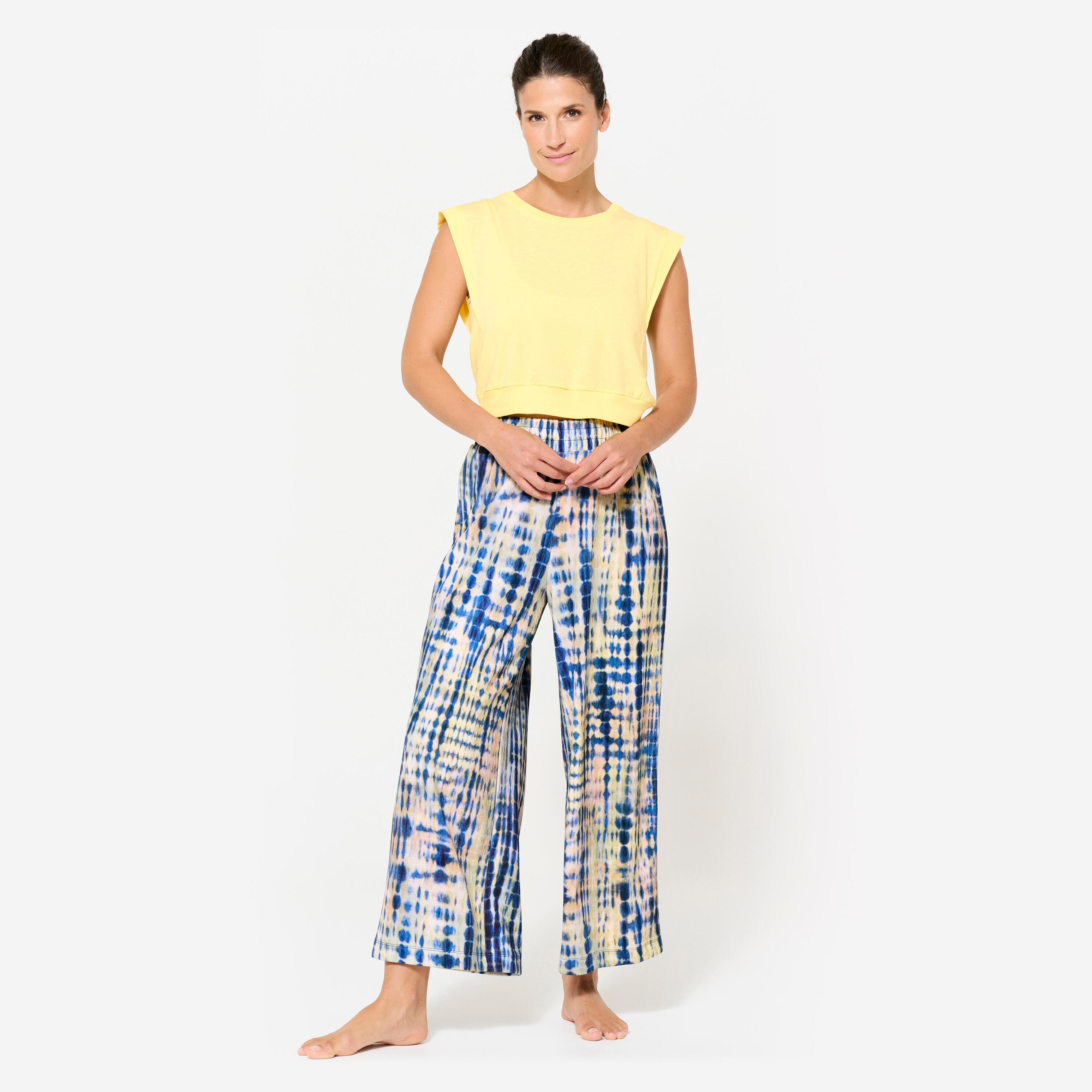 T-shirt crop de yoga loose femme - jaune pastel 2/7