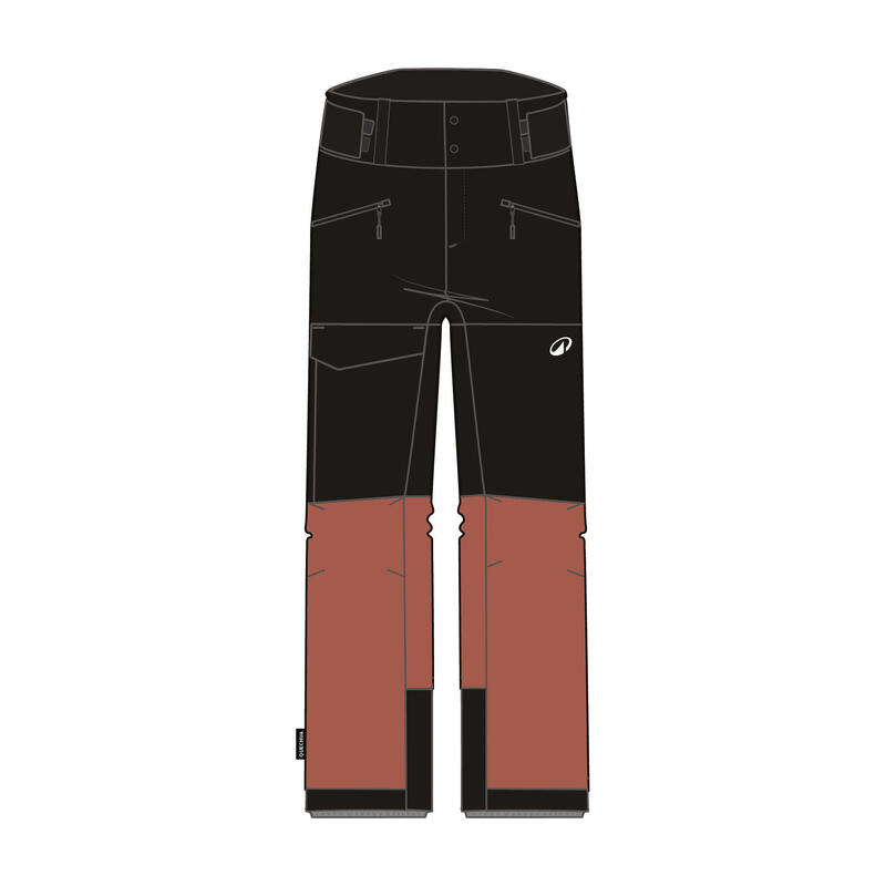 Pantalon de schi și snowboard 500 AM impermeabil și respirant Maro bărbați