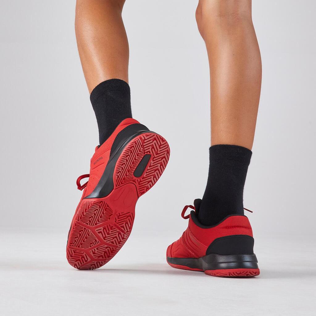 Belo-sive dečje patike s pertlama za tenis STRONG