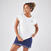 T-Shirt tennis col rond dry soft femme - Dry 500 blanc cassé