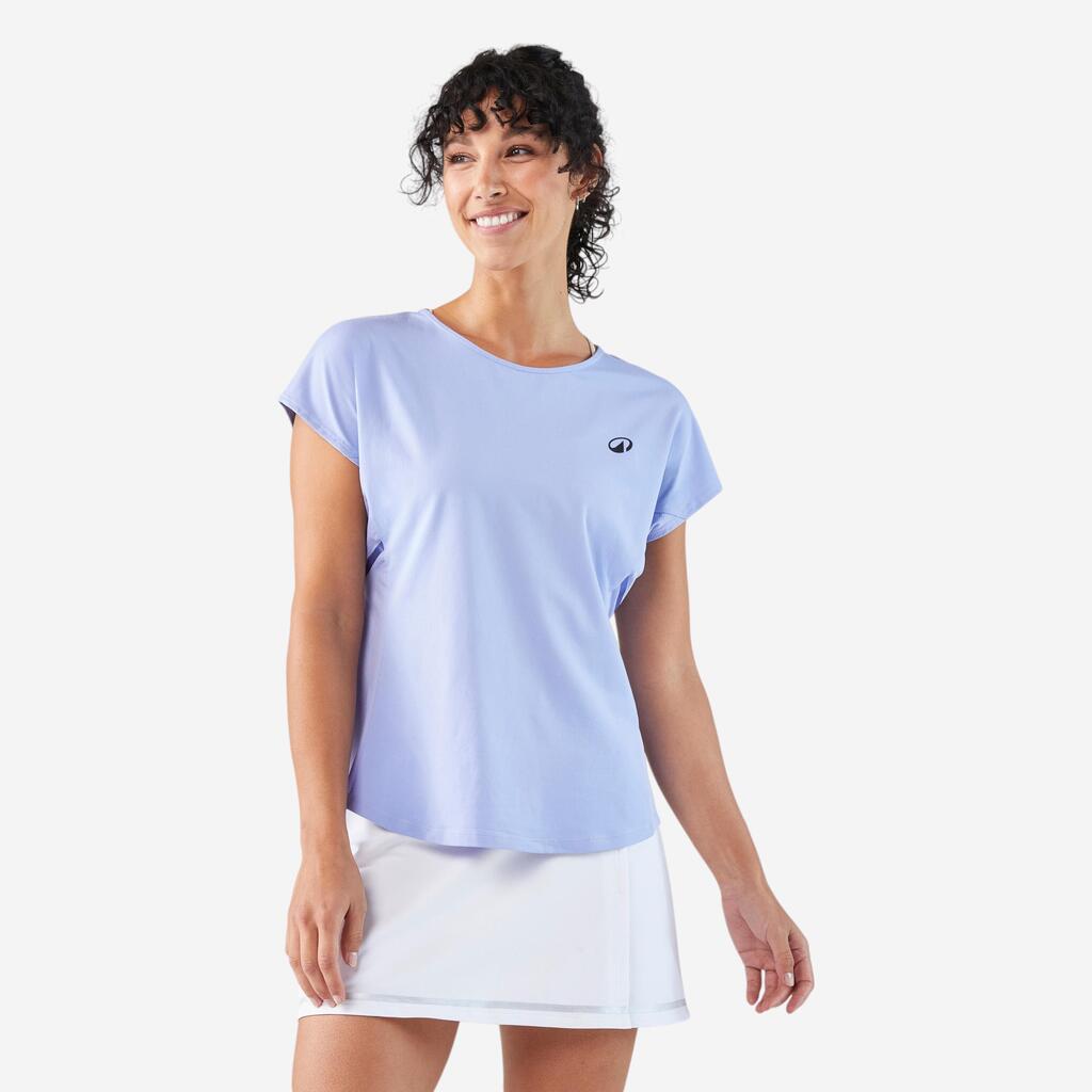 T-shirt tennis col rond dry femme - TTS DRY F Mauve