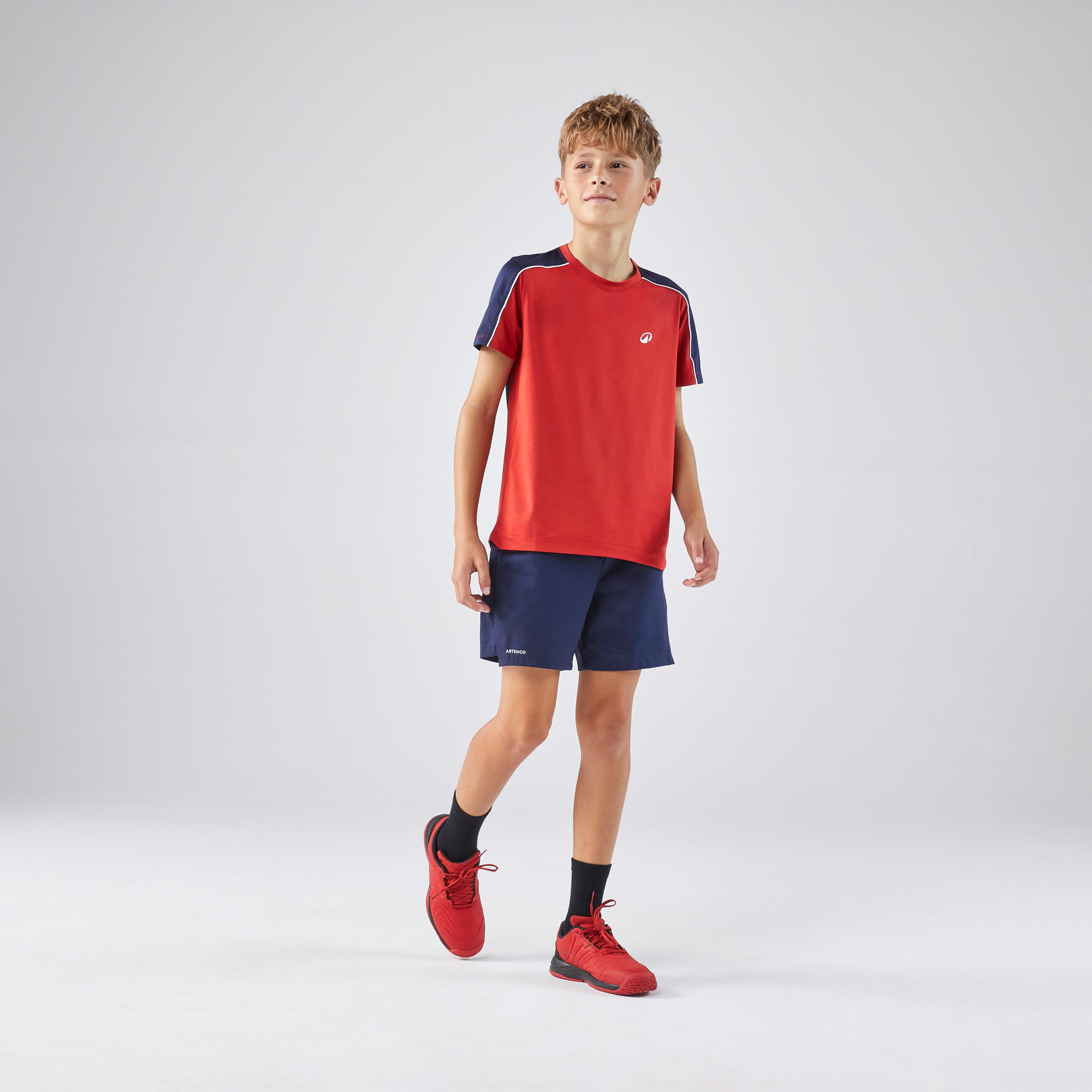 Kids' Tennis Crew-Neck T-Shirt Dry - Red