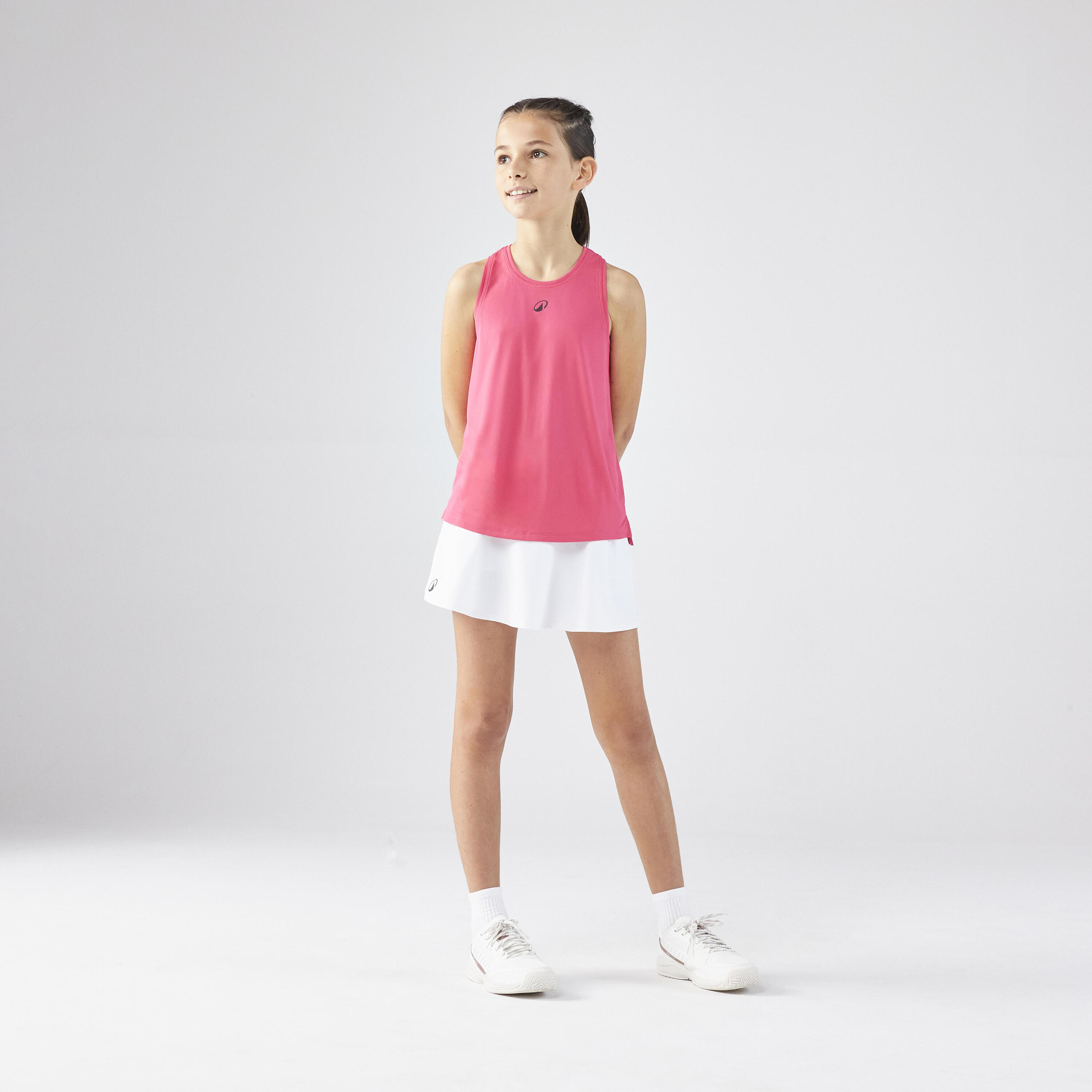 Camiseta sin mangas Tenis niña cuello redondo, TTK DRY Niña Rosa 2/5
