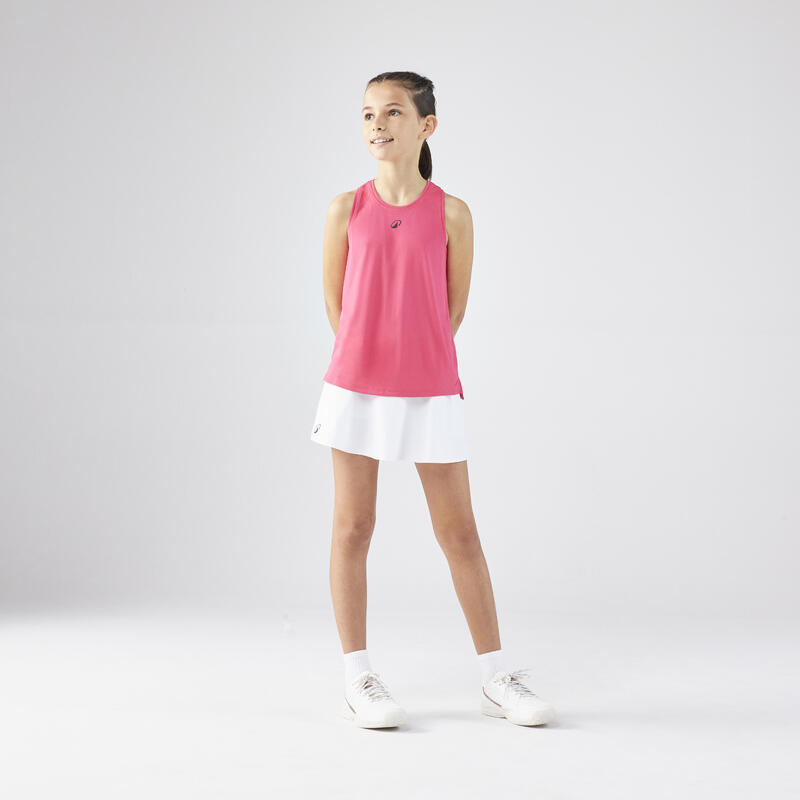 Camisola de alças de ténis decote redondo menina, TTK DRY Rosa