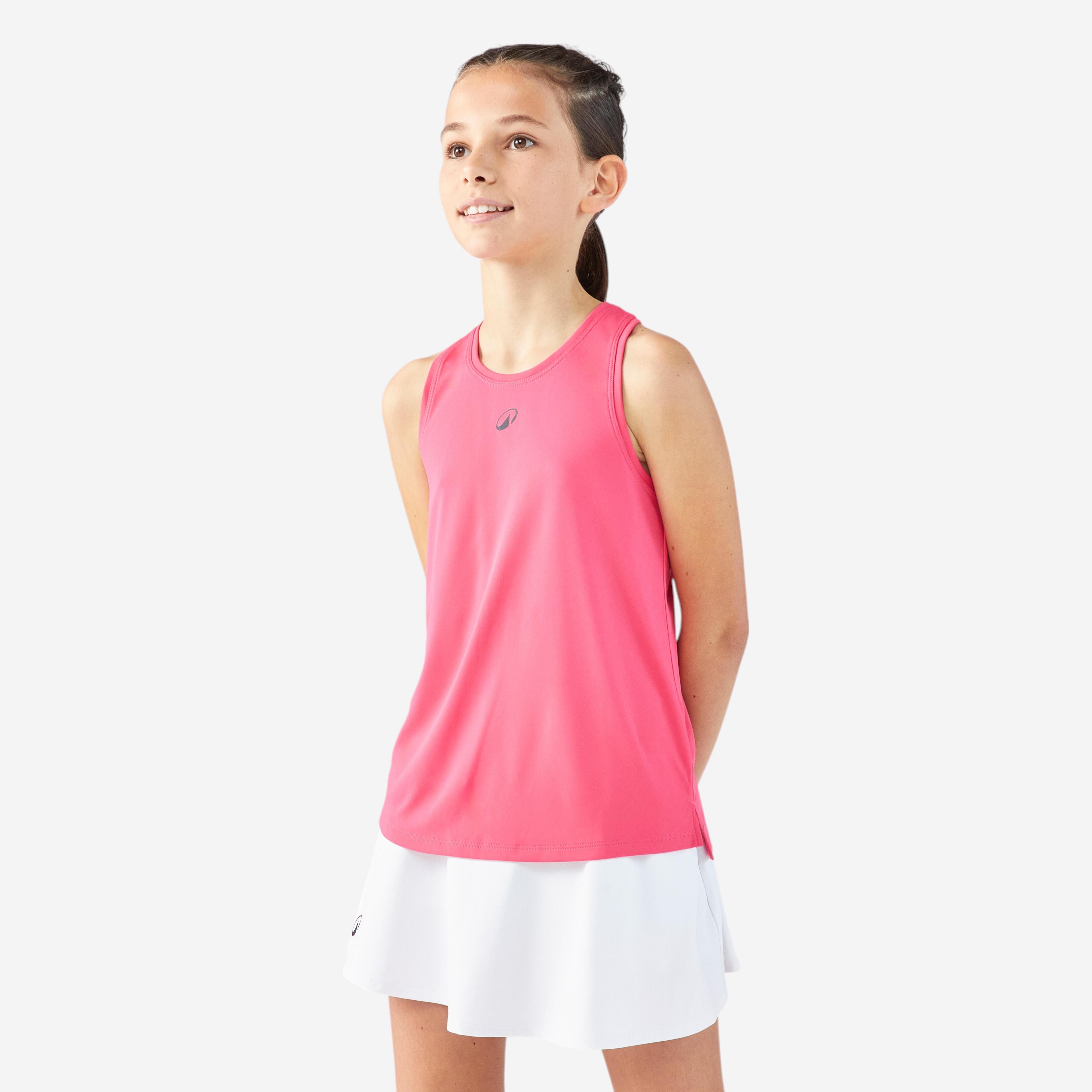 Girls' Tennis Crew-Neck Tank Top Dry - Pink