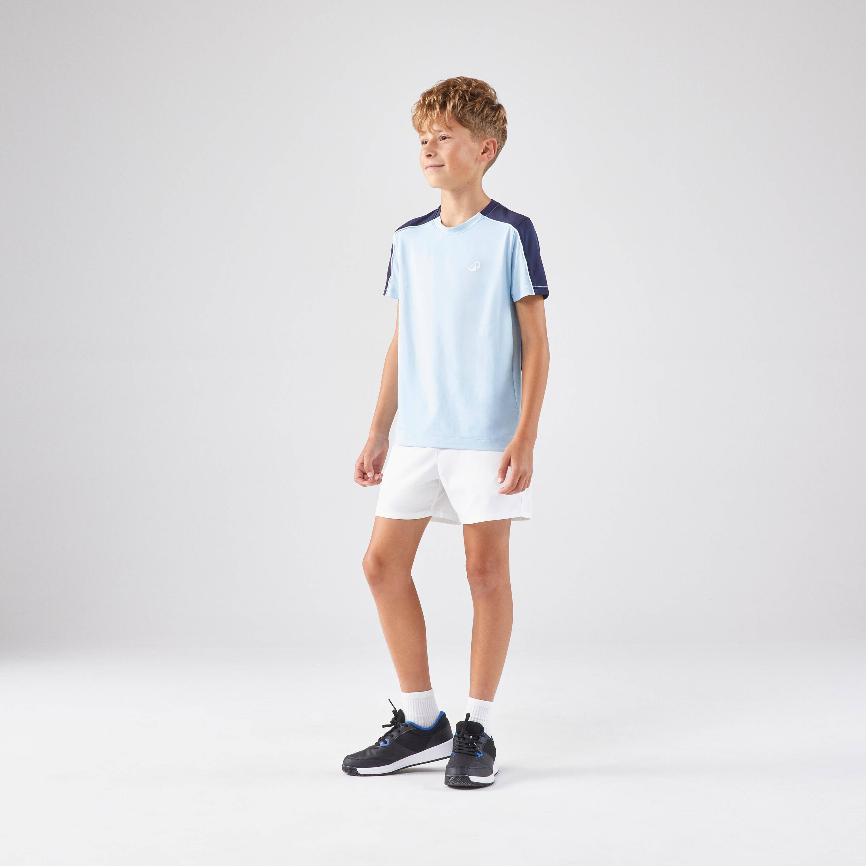 Kids' Tennis Crew-Neck T-Shirt Dry - Blue -  2