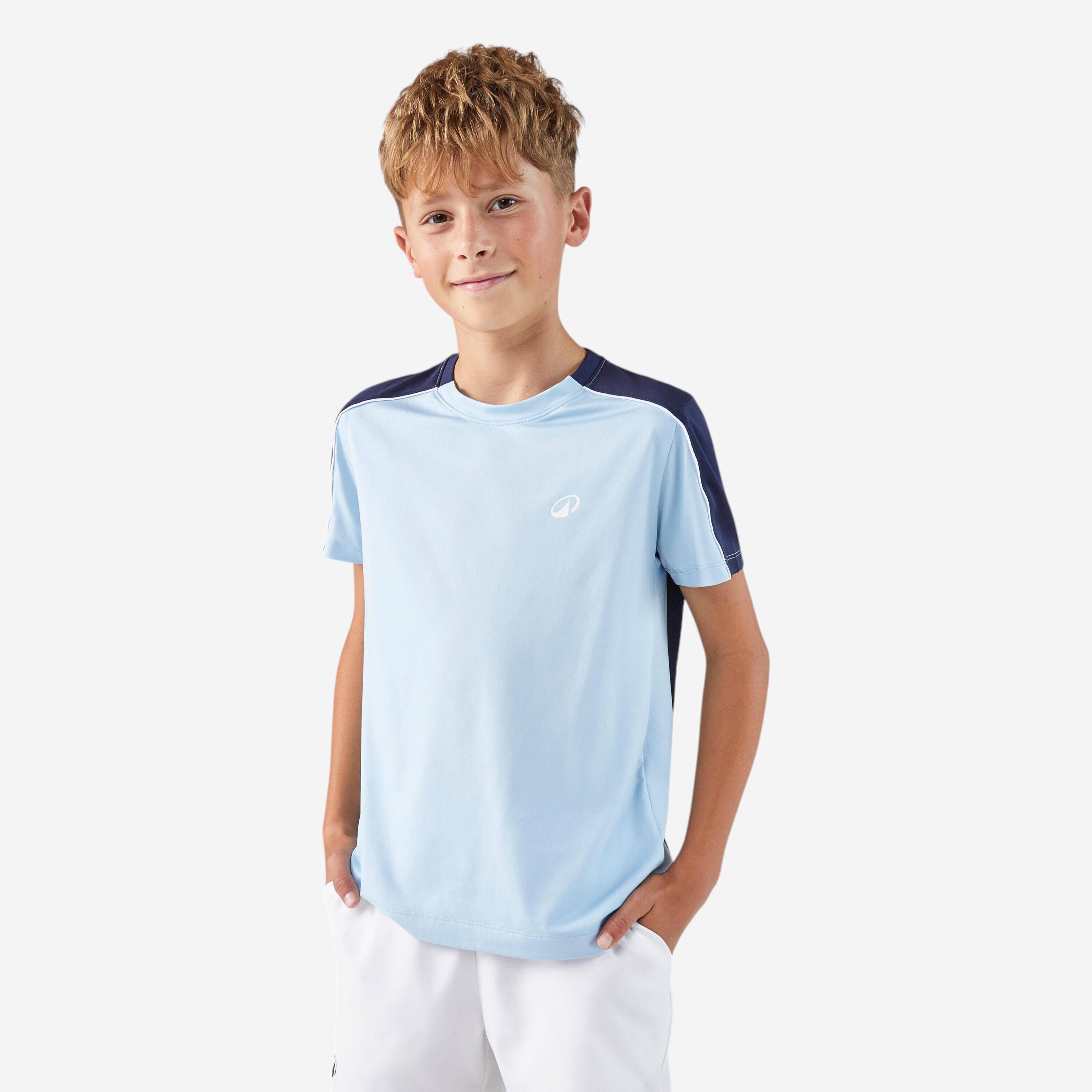Kids' Tennis Crew-Neck T-Shirt Dry - Blue -  1