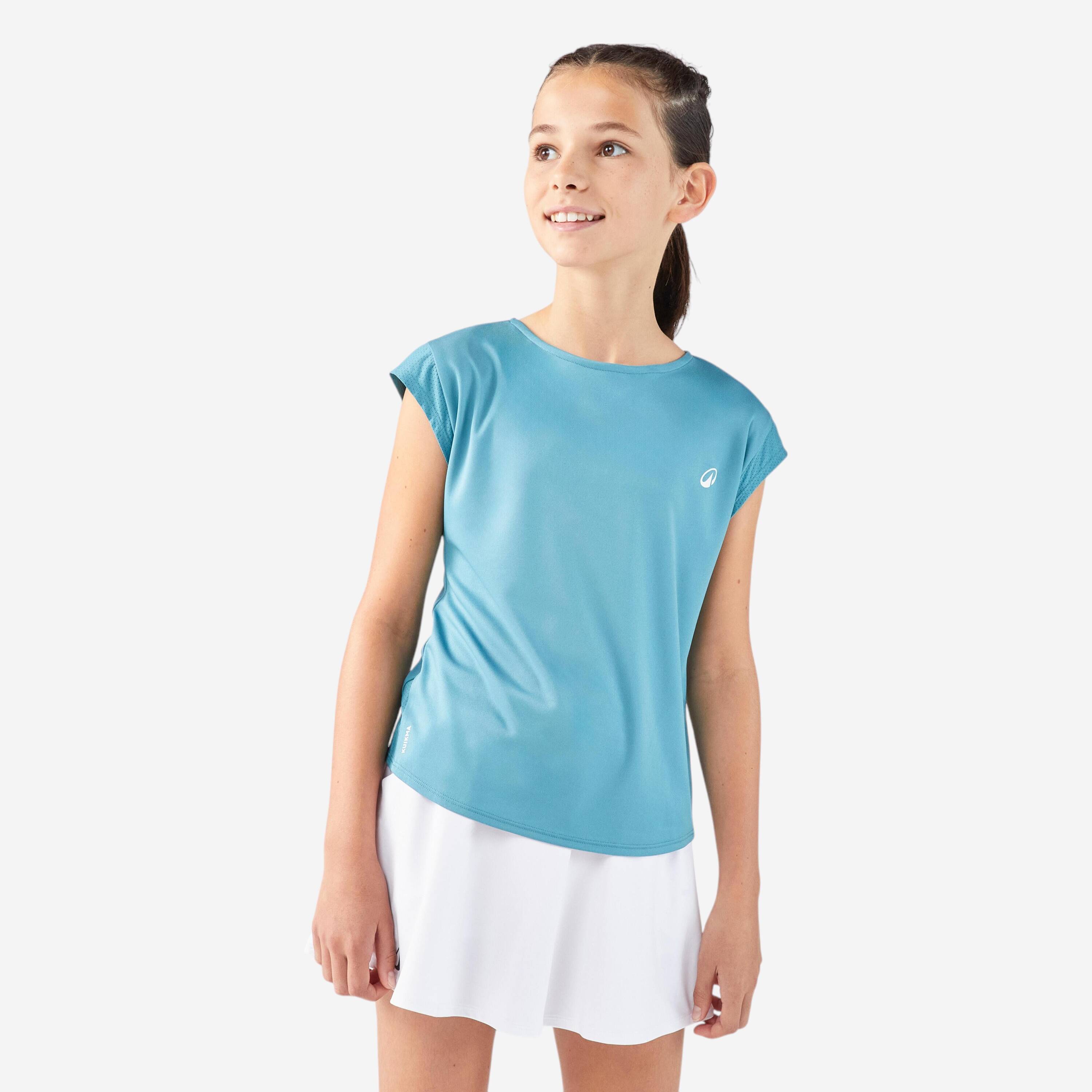 Girls' Tennis T-Shirt Soft - Turquoise -  1