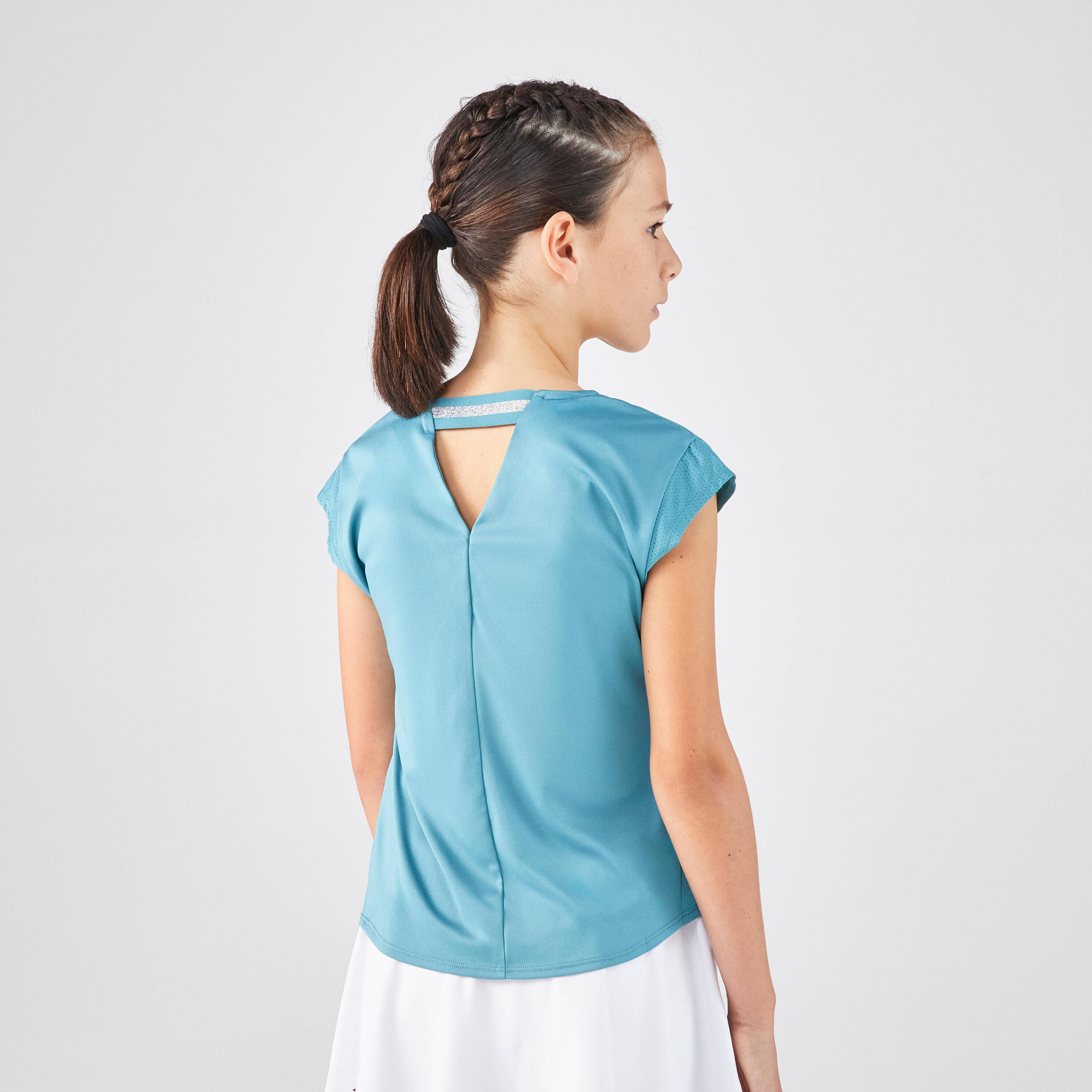 Girls' Tennis T-Shirt Soft - Turquoise -  4