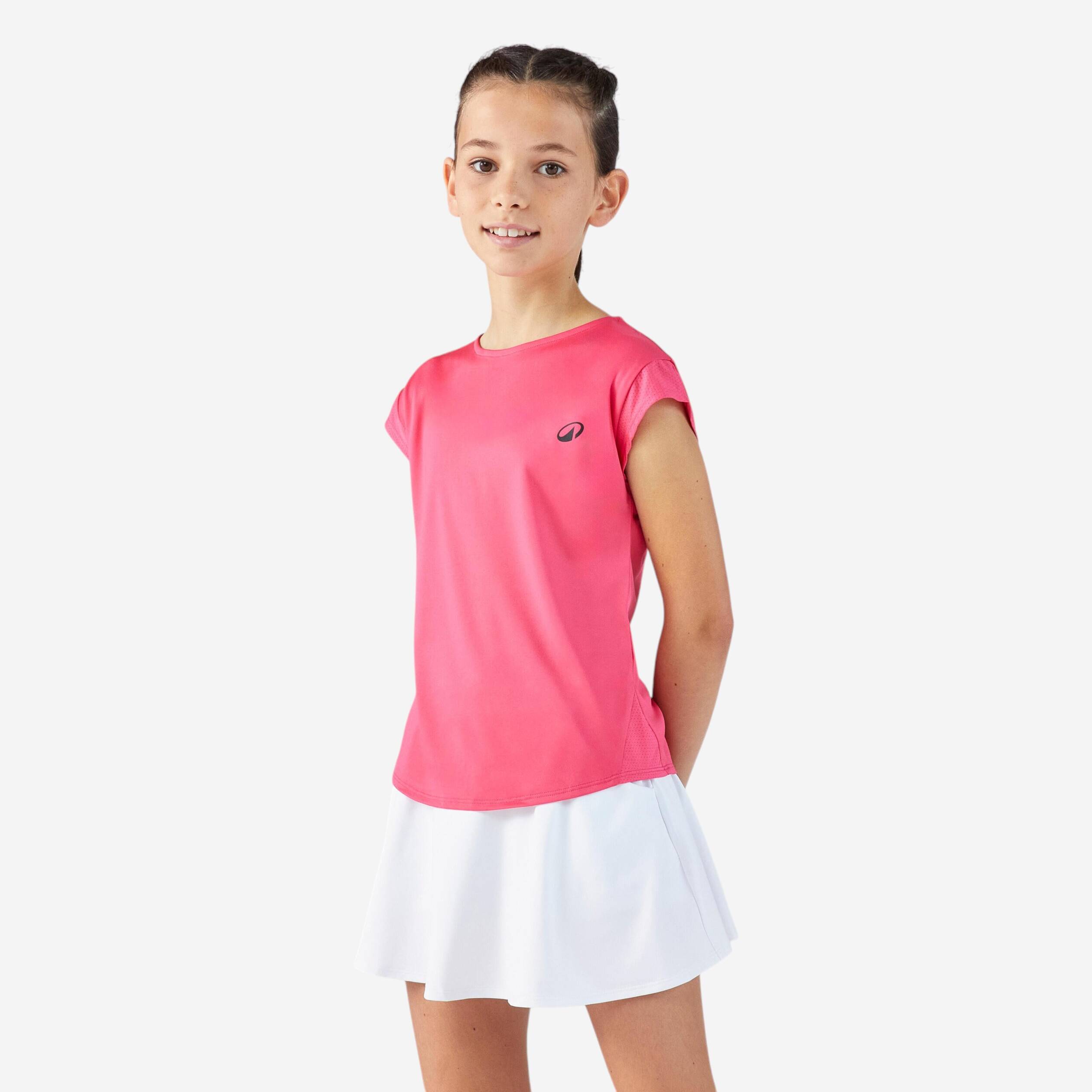 Girls' Tennis T-Shirt Soft - Carmine Pink